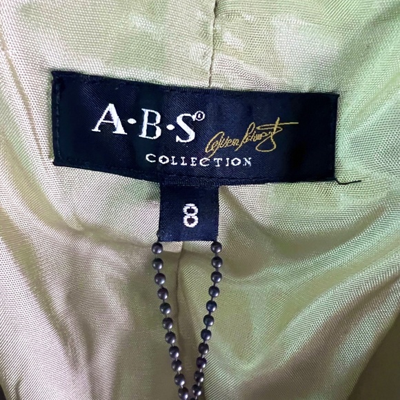 ABS Allen Schwartz Sea Green  Satin with Bow Back Dress, 8 - Picture 5 of 6